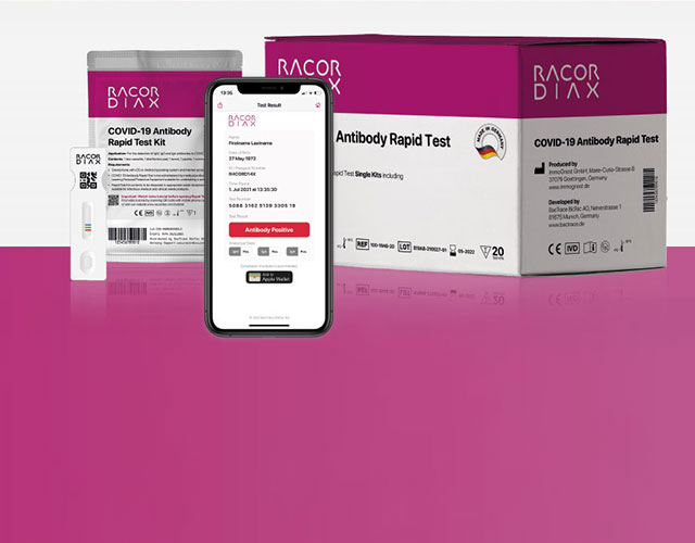 RACORDIAX ist ein Produkt der BacTrace BioTec AGRACORDIAXDie digitale, schnelle und genaue Methode zum Nachweis von COVID-19 Antikörpern.
